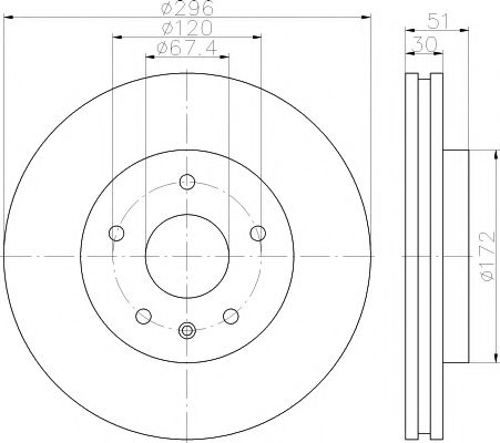 Тормозной диск BEHR/HELLA 8DD 355 116-031