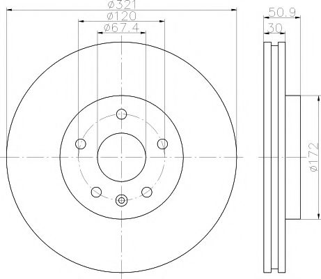 Тормозной диск BEHR/HELLA 8DD 355 121-581