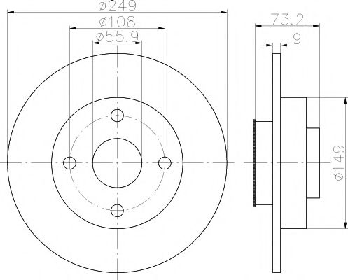 Тормозной диск BEHR/HELLA 8DD 355 116-081