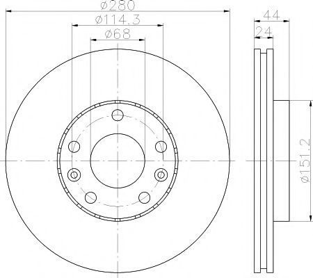 Тормозной диск BEHR/HELLA 8DD 355 116-151