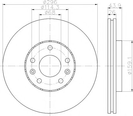 Тормозной диск BEHR/HELLA 8DD 355 116-161