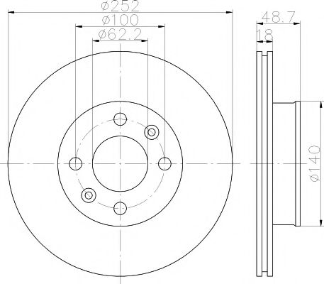 Тормозной диск BEHR/HELLA 8DD 355 116-201