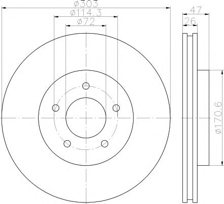 Тормозной диск BEHR/HELLA 8DD 355 116-261