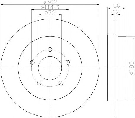 Тормозной диск BEHR/HELLA 8DD 355 116-271