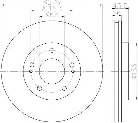 Тормозной диск BEHR/HELLA 8DD 355 116-311