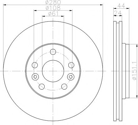 Тормозной диск BEHR/HELLA 8DD 355 116-451