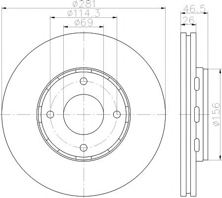 Тормозной диск BEHR/HELLA 8DD 355 116-531
