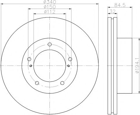 Тормозной диск BEHR/HELLA 8DD 355 116-551
