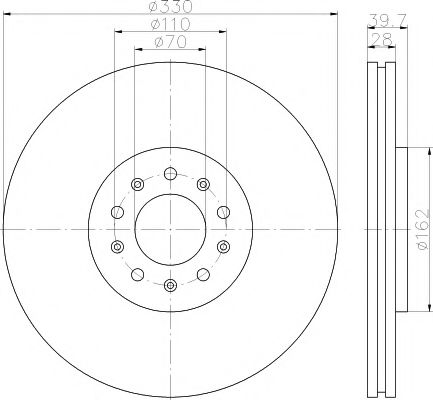 Тормозной диск BEHR/HELLA 8DD 355 116-651