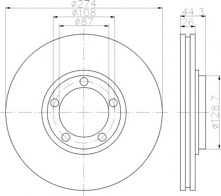 Тормозной диск BEHR/HELLA 8DD 355 116-741