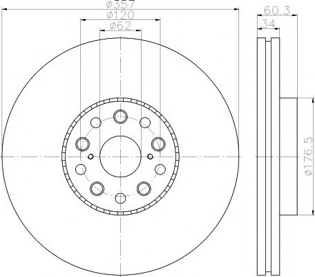 Тормозной диск BEHR/HELLA 8DD 355 116-911