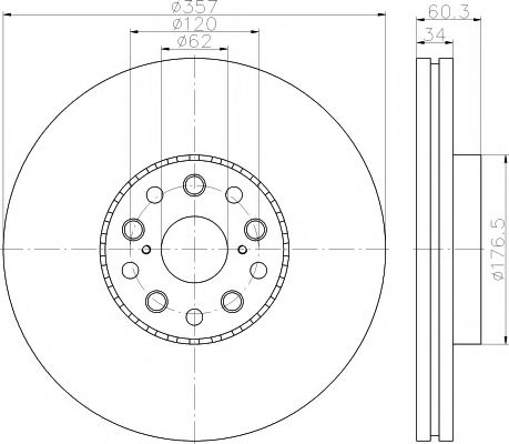 Тормозной диск BEHR/HELLA 8DD 355 116-921