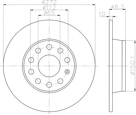 Тормозной диск BEHR/HELLA 8DD 355 116-971