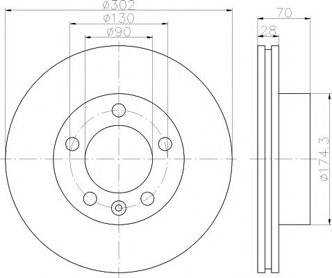 Тормозной диск BEHR/HELLA 8DD 355 117-121