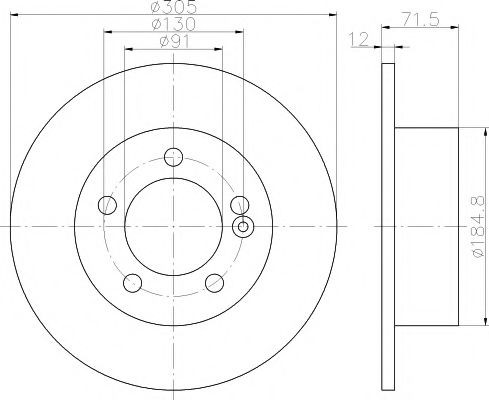 Тормозной диск BEHR/HELLA 8DD 355 117-141