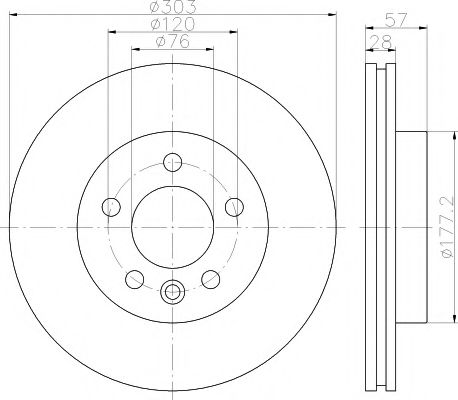 Тормозной диск BEHR/HELLA 8DD 355 117-151