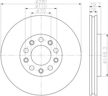 Тормозной диск BEHR/HELLA 8DD 355 117-231