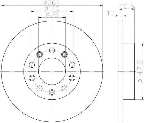 Тормозной диск BEHR/HELLA 8DD 355 117-241