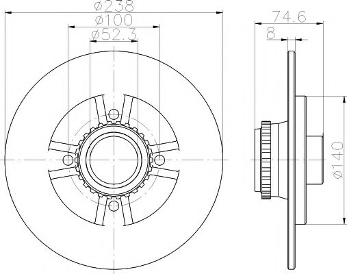 Тормозной диск BEHR/HELLA 8DD 355 117-311