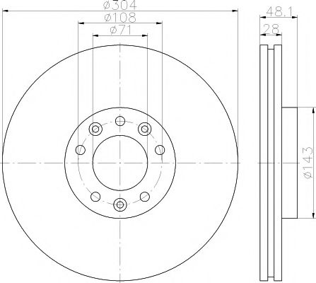 Тормозной диск BEHR/HELLA 8DD 355 117-331