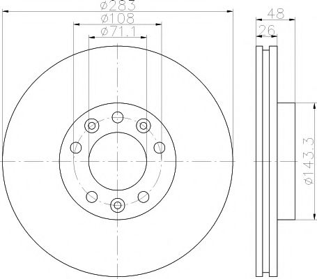 Тормозной диск BEHR/HELLA 8DD 355 117-341