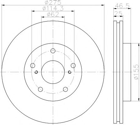 Тормозной диск BEHR/HELLA 8DD 355 117-361