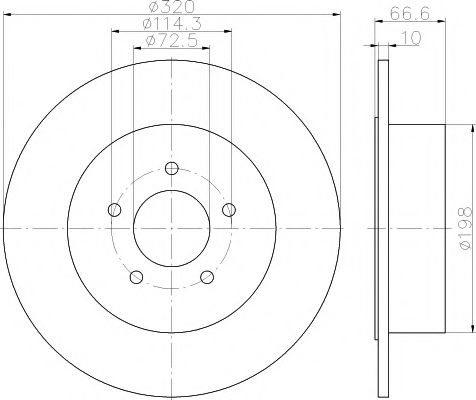 Тормозной диск BEHR/HELLA 8DD 355 117-411