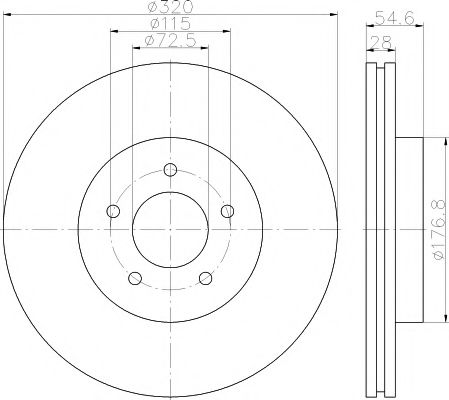 Тормозной диск BEHR/HELLA 8DD 355 117-801