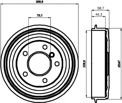 Тормозной барабан BEHR/HELLA 8DT 355 300-021