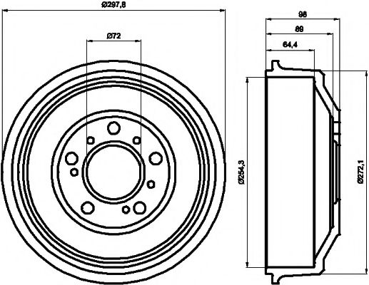 Тормозной барабан BEHR/HELLA 8DT 355 300-061