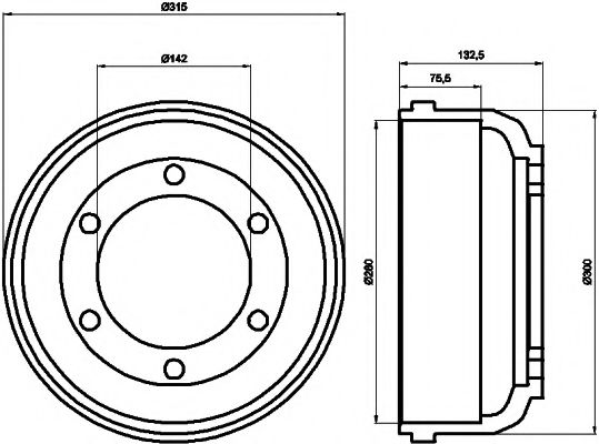 Тормозной барабан BEHR/HELLA 8DT 355 300-211