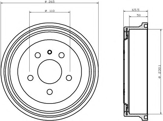 Тормозной барабан BEHR/HELLA 8DT 355 300-271
