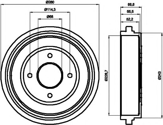 Тормозной барабан BEHR/HELLA 8DT 355 300-321