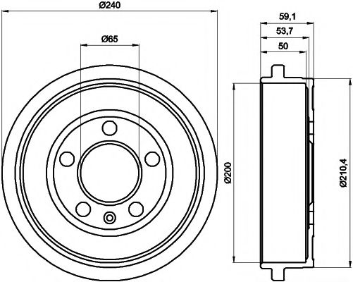 Тормозной барабан BEHR/HELLA 8DT 355 300-371