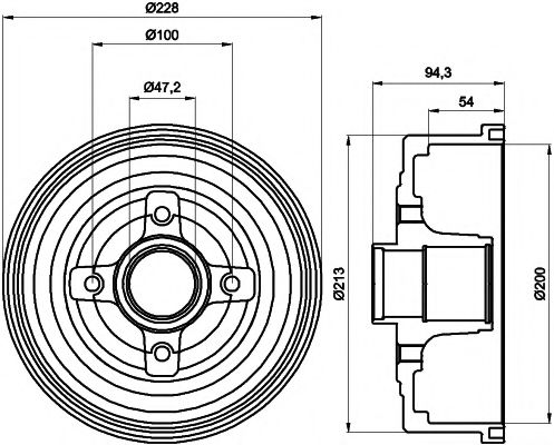 Тормозной барабан BEHR/HELLA 8DT 355 300-411