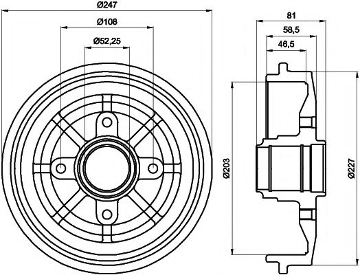 Тормозной барабан BEHR/HELLA 8DT 355 300-481