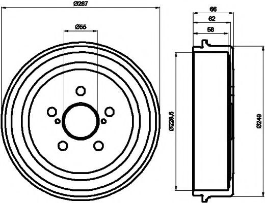 Тормозной барабан BEHR/HELLA 8DT 355 300-501