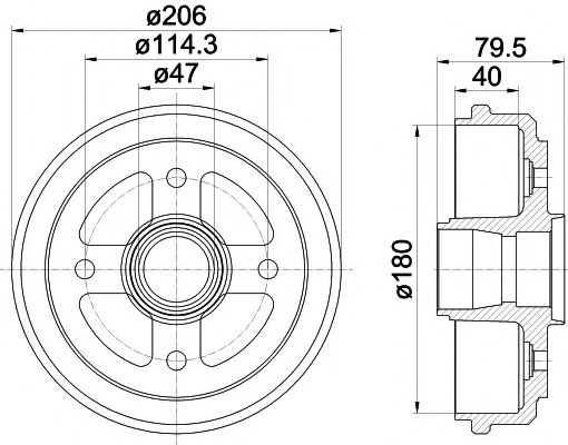 Тормозной барабан BEHR/HELLA 8DT 355 300-561