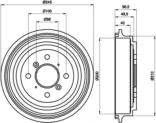 Тормозной барабан BEHR/HELLA 8DT 355 300-571