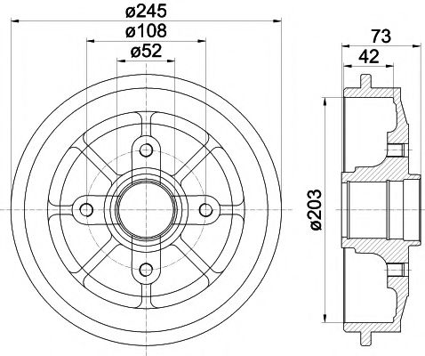 Тормозной барабан BEHR/HELLA 8DT 355 300-591