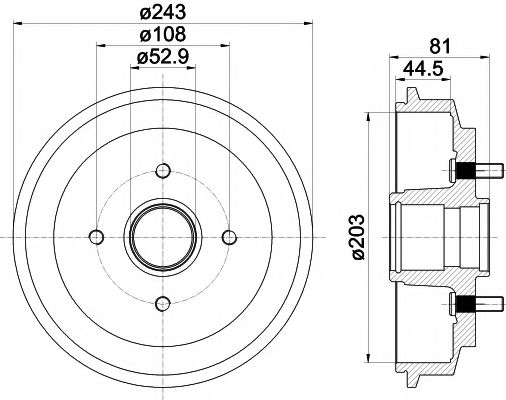 Тормозной барабан BEHR/HELLA 8DT 355 300-601