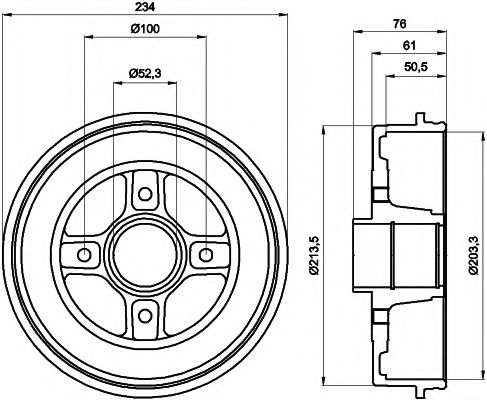 Тормозной барабан BEHR/HELLA 8DT 355 300-611