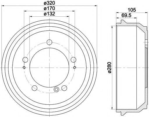 Тормозной барабан BEHR/HELLA 8DT 355 300-631