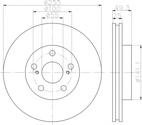 Тормозной диск BEHR/HELLA 8DD 355 112-031