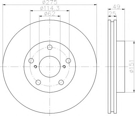 Тормозной диск BEHR/HELLA 8DD 355 118-691
