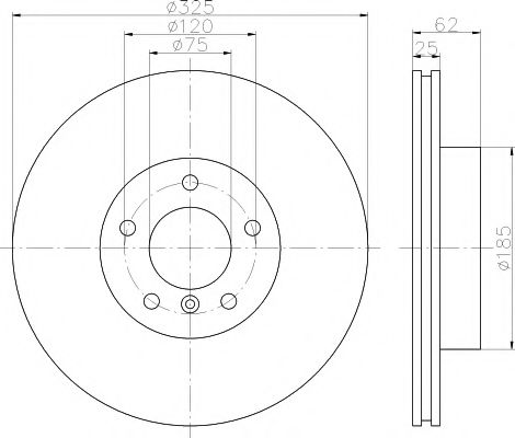 Тормозной диск BEHR/HELLA 8DD 355 121-341