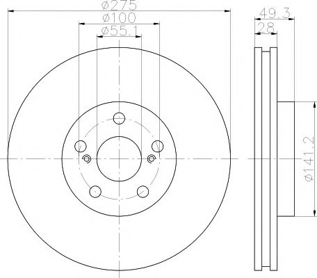 Тормозной диск BEHR/HELLA 8DD 355 112-331