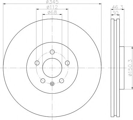 Тормозной диск BEHR/HELLA 8DD 355 112-381