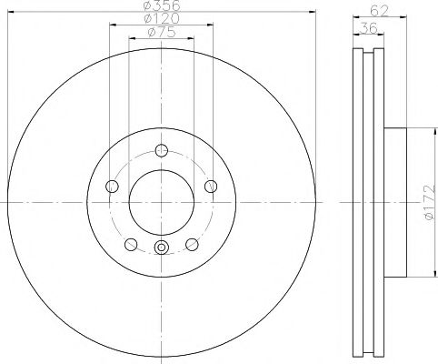 Тормозной диск BEHR/HELLA 8DD 355 112-681