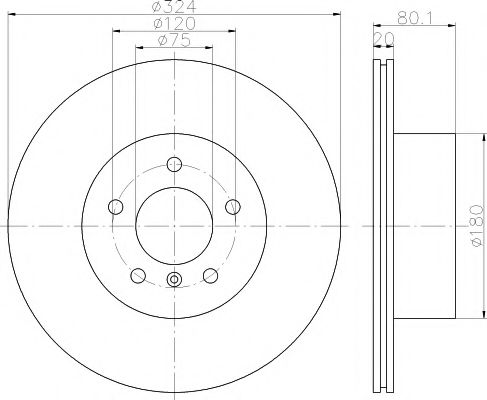 Тормозной диск BEHR/HELLA 8DD 355 121-761